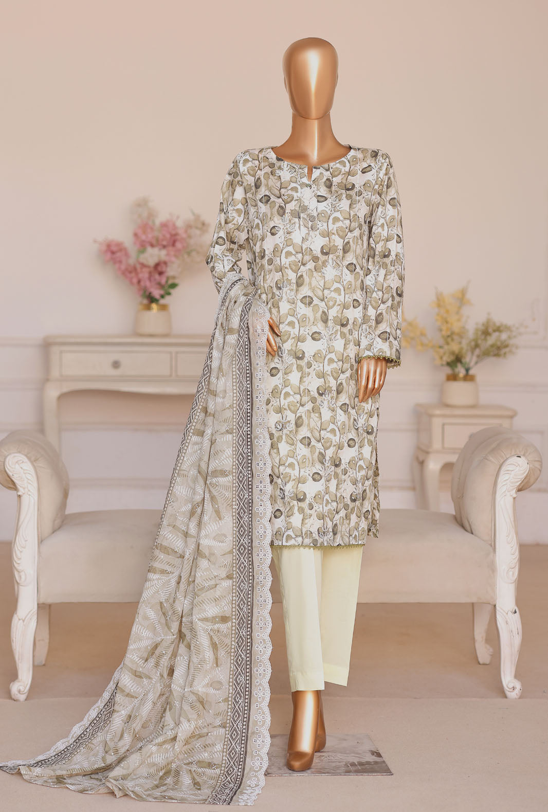 Dhagakari by HZ Textile Unstitched Embroidered Lawn 3 Piece Suit  DEC - 1079 - Casual Collection