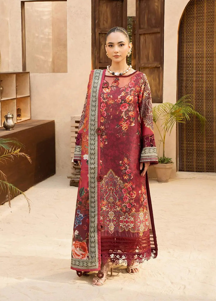 Dastaan by Menaal Unstitched Printed Lawn 3 Piece Suit ML26ULS DP-01B - Festive Collection