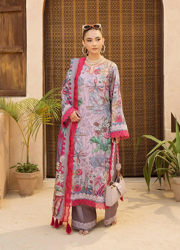 Dastaan by Menaal Unstitched Printed Lawn 3 Piece Suit ML26ULS DP-02B - Festive Collection