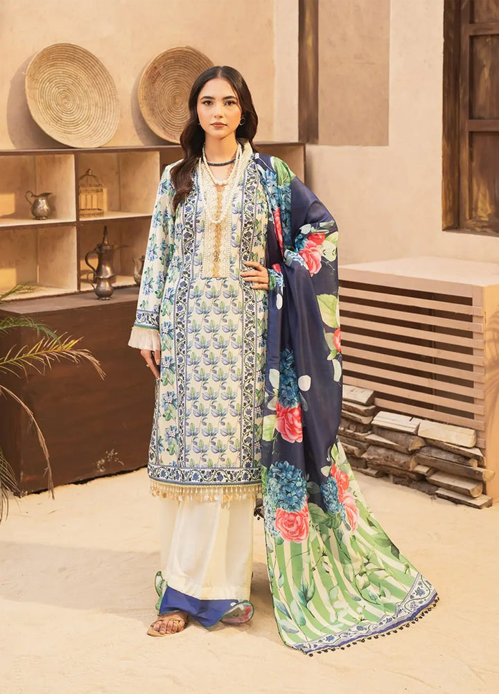 Dastaan by Menaal Unstitched Printed Lawn 3 Piece Suit ML26ULS DP-03B - Festive Collection