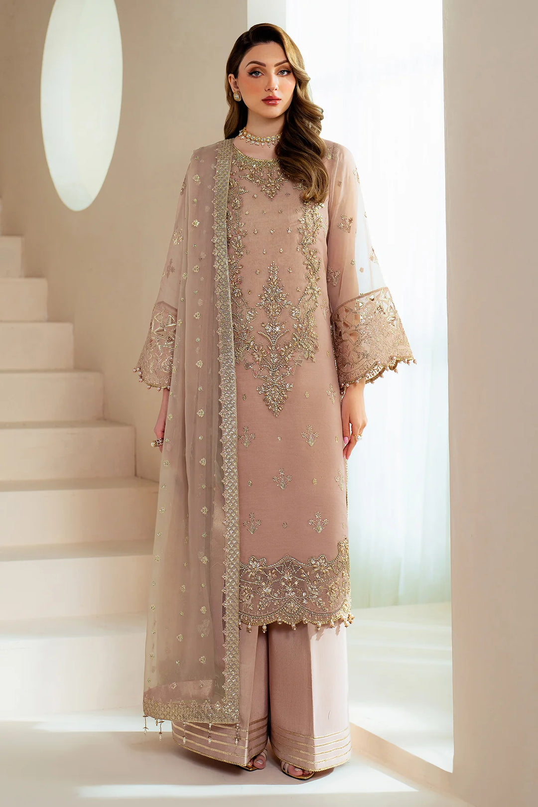 Alizeh Fashion Unstitched Embroidered Chiffon 3 Piece Suit AF26UCF AF-BHM-4043-Jade - Festive Collection