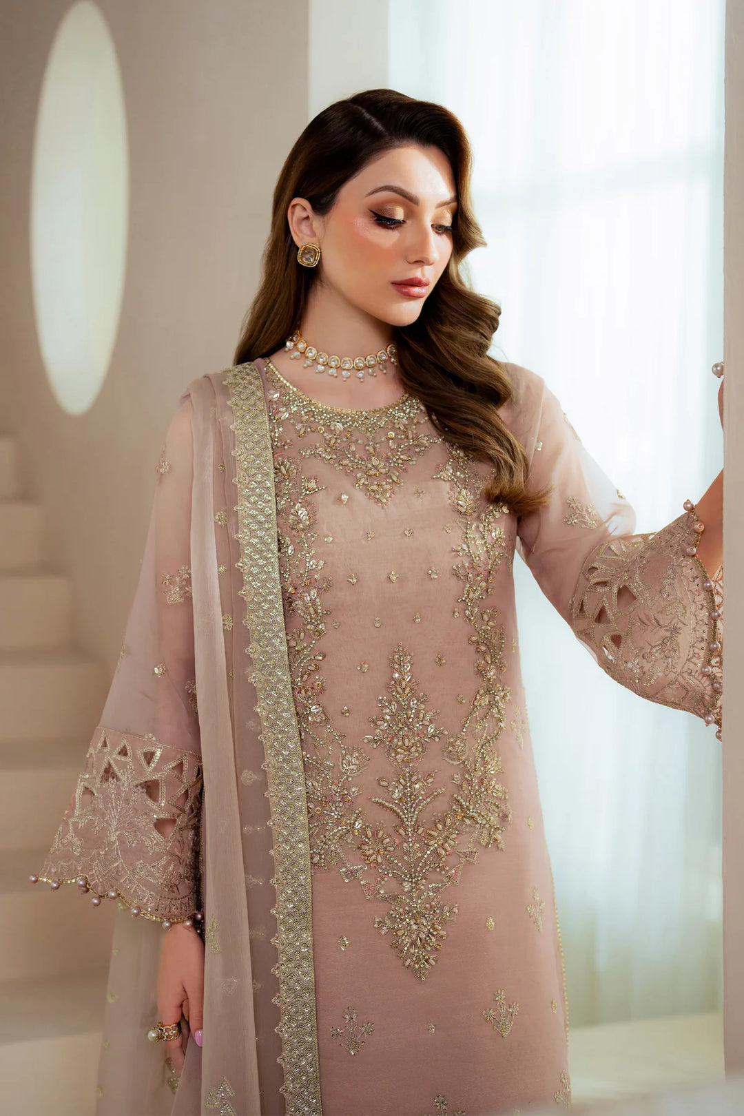 Alizeh Fashion Unstitched Embroidered Chiffon 3 Piece Suit AF26UCF AF-BHM-4043-Jade - Festive Collection