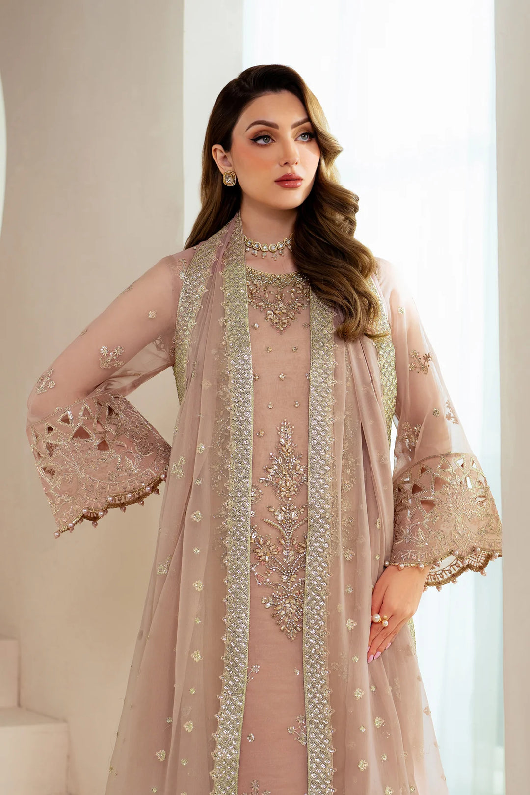 Alizeh Fashion Unstitched Embroidered Chiffon 3 Piece Suit AF26UCF AF-BHM-4043-Jade - Festive Collection