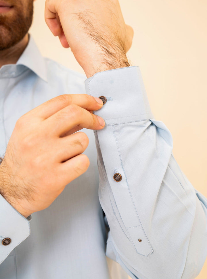 Muraqsh Ready To Wear Solids Cotton Men Sky Blue French Collar Kameez Shalwar MURBFCK - Summer Collection