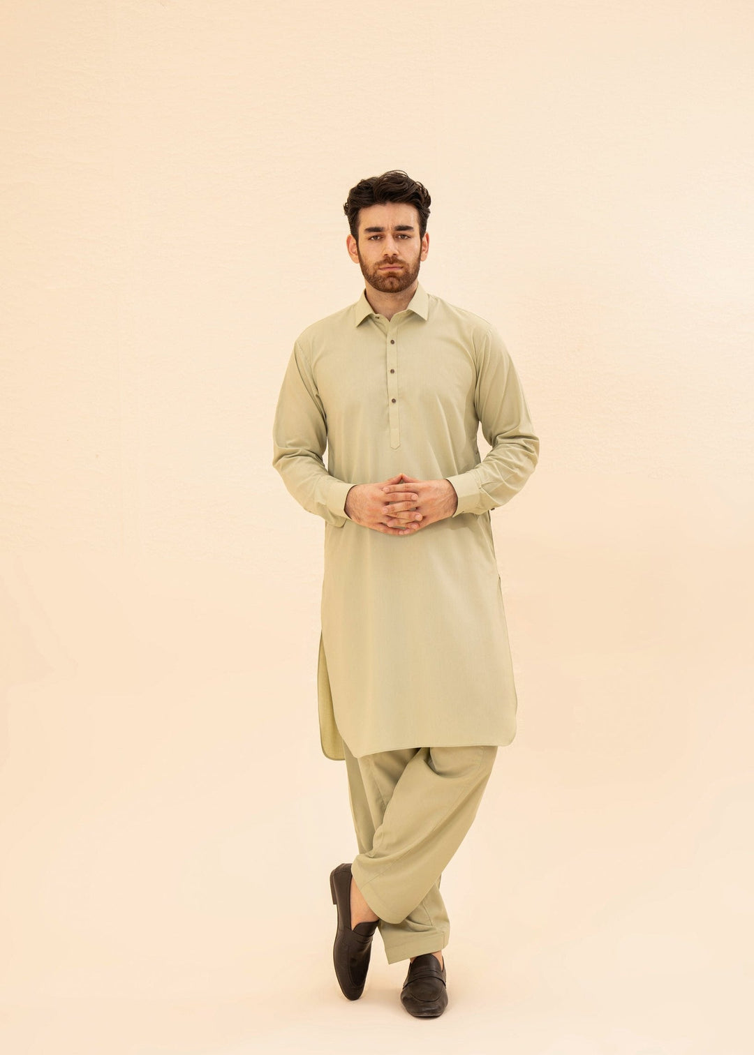 Muraqsh Ready To Wear Solids Cotton Men Mint Kurta Trouser/Shalwar MUR-P-KS - Summer Collection