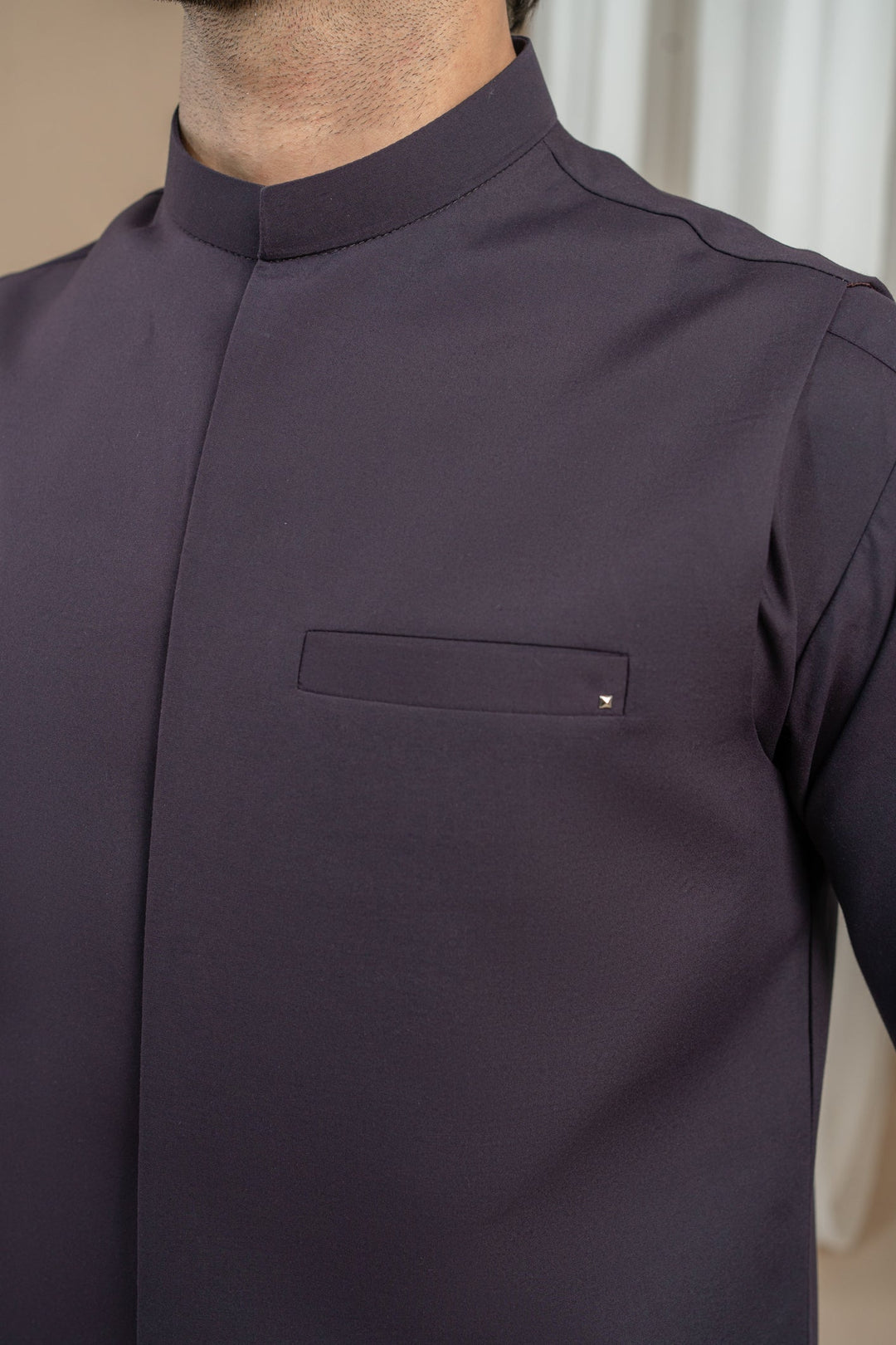 Muraqsh Ready To Wear Solids Cotton Men Burgundy Luxury Formal Kameez Shalwar with Blended Waistcoat Straight Cut MUR-BLFKS - Summer Collection