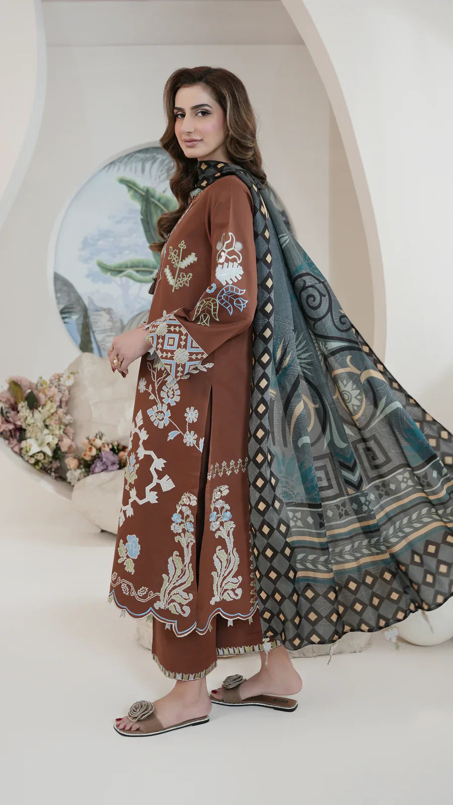 Atiya Irfan Women RTW Embroidered Lawn 3 Piece Suit SL-04 - Summer Collection