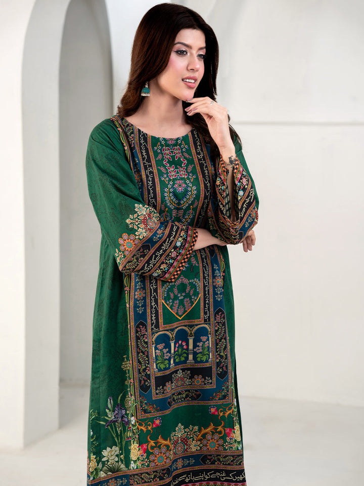 TNG Women Luxury Pret Printed Cambric 3 Piece Suit Gulposh Green - Casual Collection