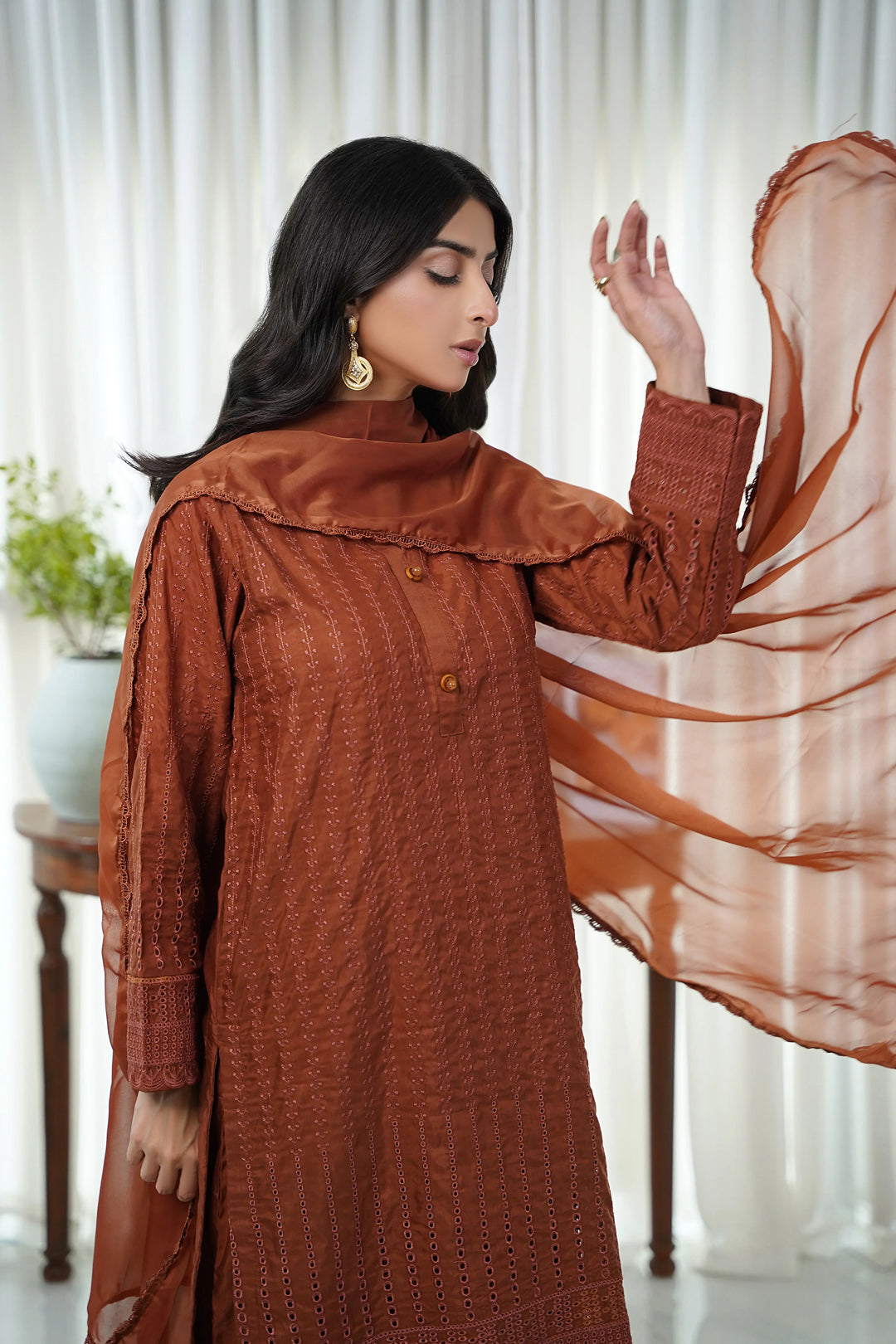 Dhaga Women Pret Embroidered 2 Piece Chikankari Amal SS25DSEAMAL - Summer Collection