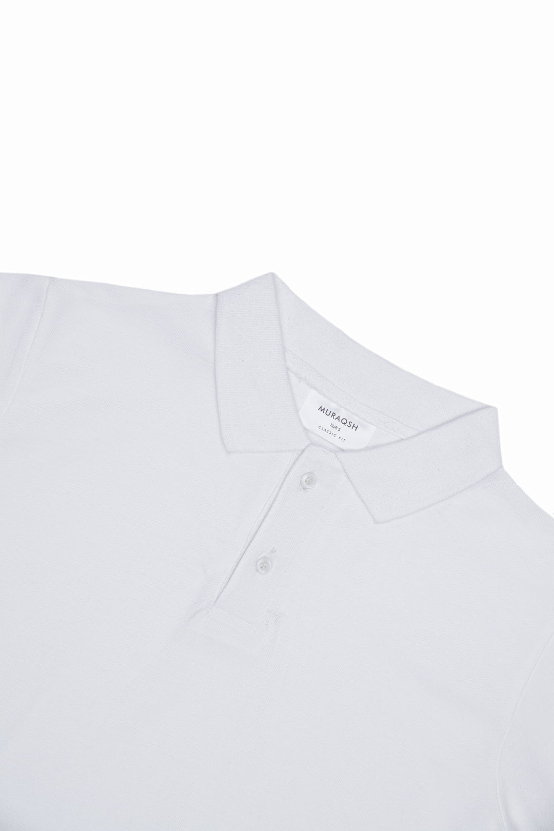 Muraqsh Ready To Wear Solids Cotton Men White Basic Polo ABD-WRP - Summer Collection