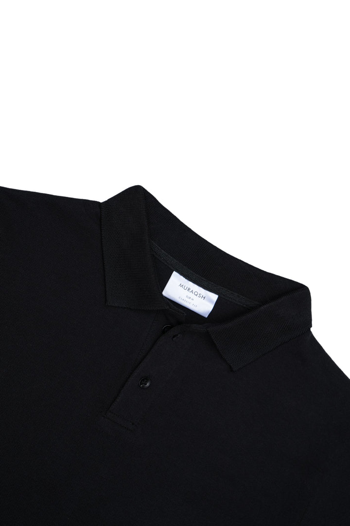 Muraqsh Ready To Wear Solids Cotton Men Black Basic Polo ABD-BBP- - Summer Collection