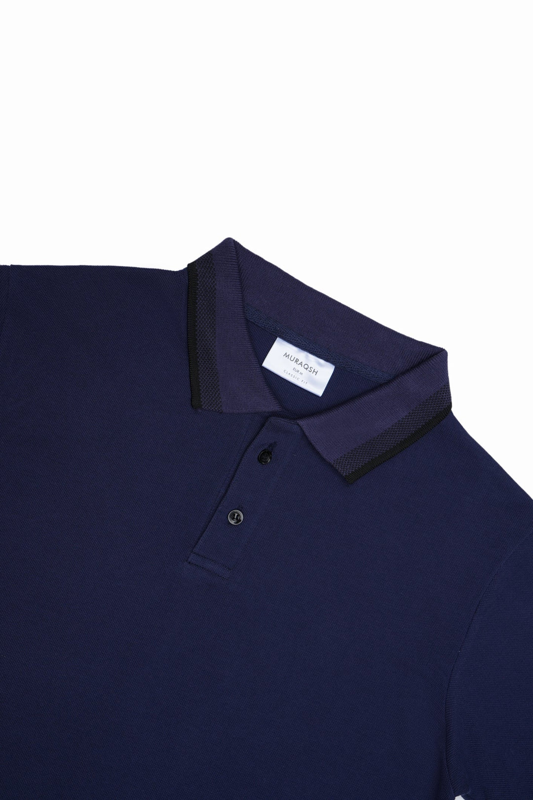 Muraqsh Ready To Wear Solids Cotton Men Navy Blue Basic Polo ABD-NBBP - Summer Collection