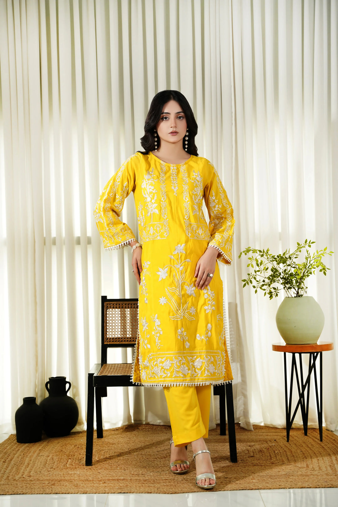 Dhaga Women Pret Embroidered 2 Piece poly cambric Honey Haze SS25DSE105 - Summer Collection