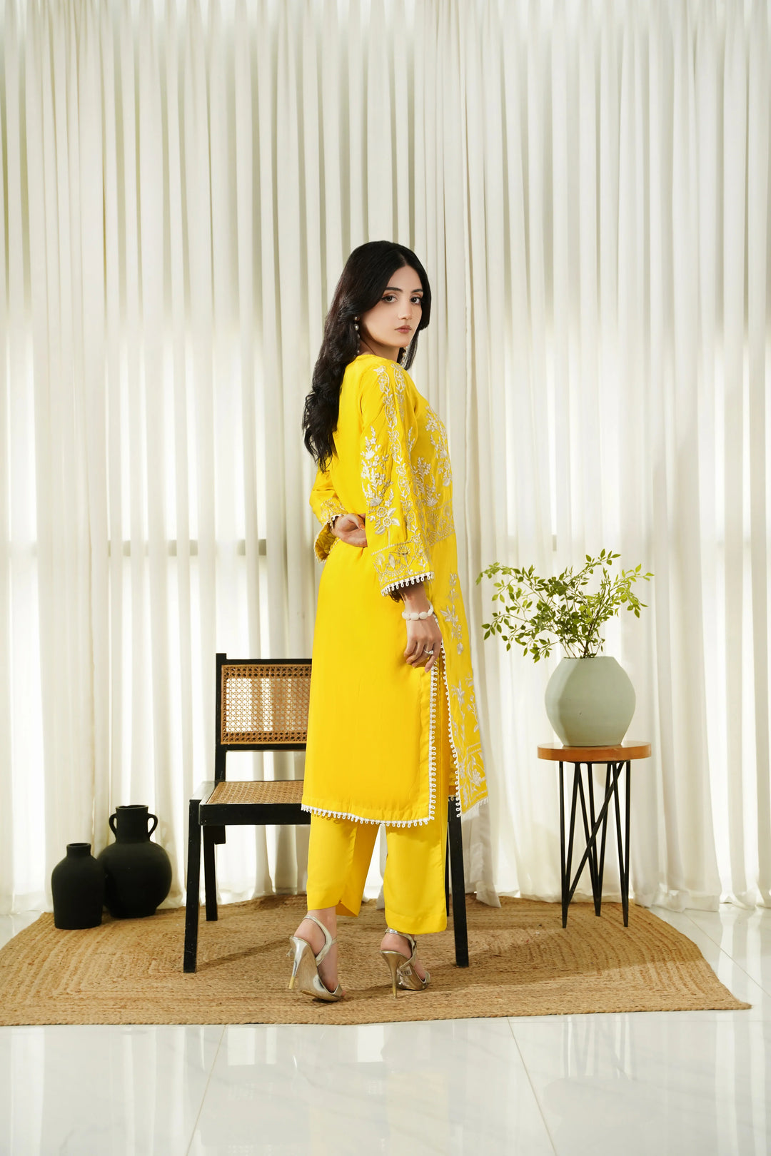 Dhaga Women Pret Embroidered 2 Piece poly cambric Honey Haze SS25DSE105 - Summer Collection