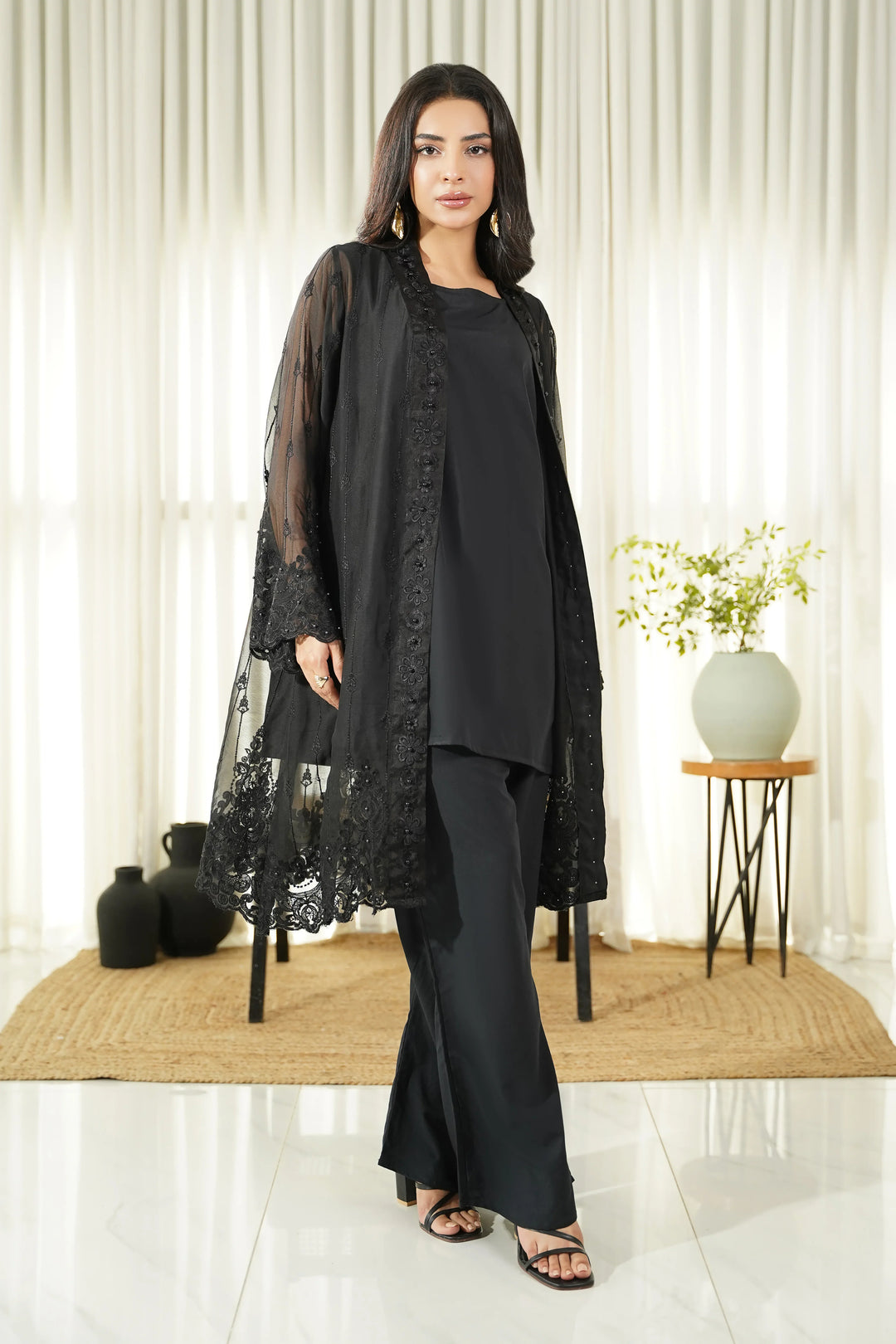 Dhaga Women Pret Embroidered 2 Piece Chiffon Coat Liana SS25DSE102 - Summer Collection