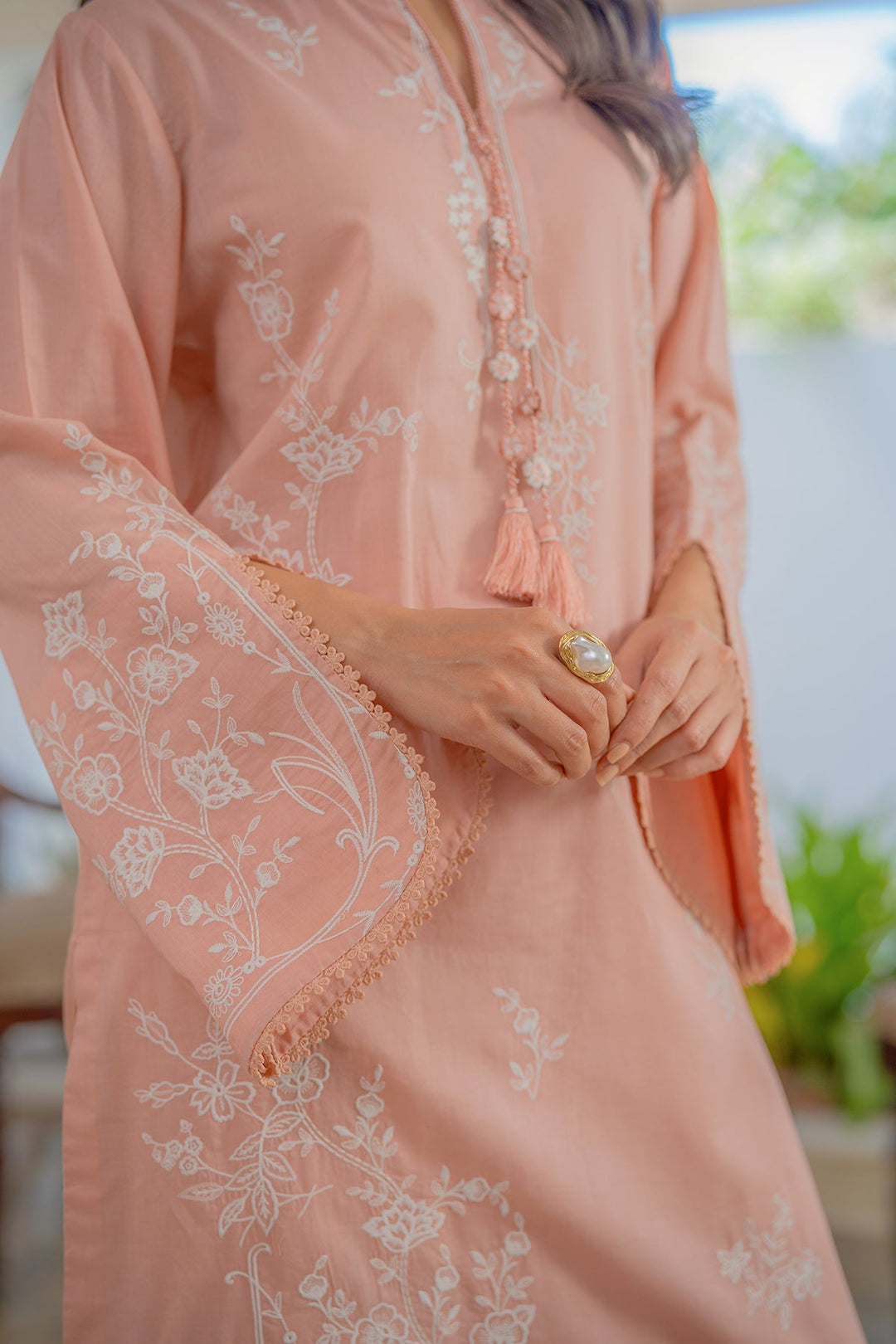 Sahar Women RTW Chikankari Embroidered Lawn 2 Piece Suit Blush Reverie - Festive Collection