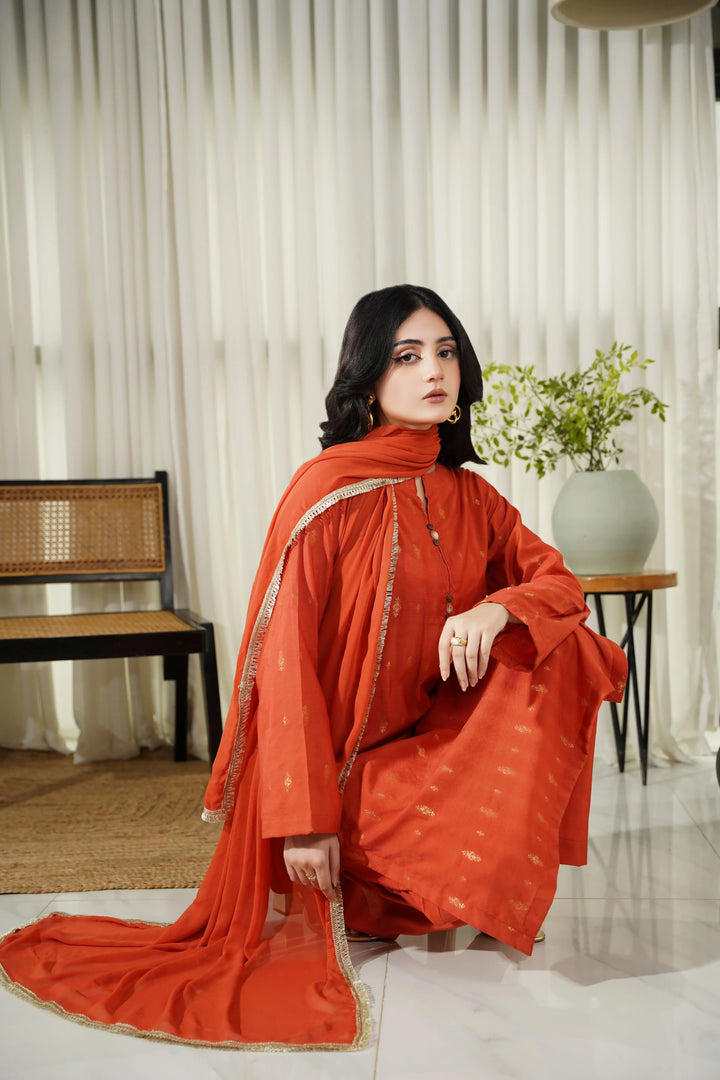 Dhaga Women Pret Embroidered 3 Piece Chikankari Mina SS25DSEMINA - Summer Collection