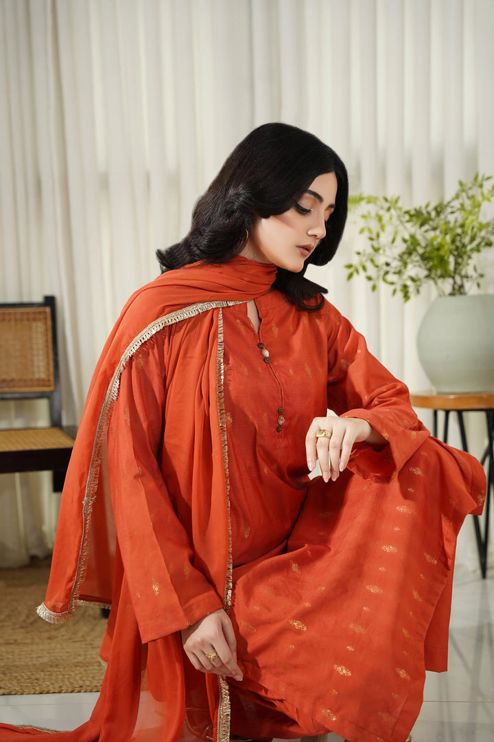 Dhaga Women Pret Embroidered 3 Piece Chikankari Mina SS25DSEMINA - Summer Collection