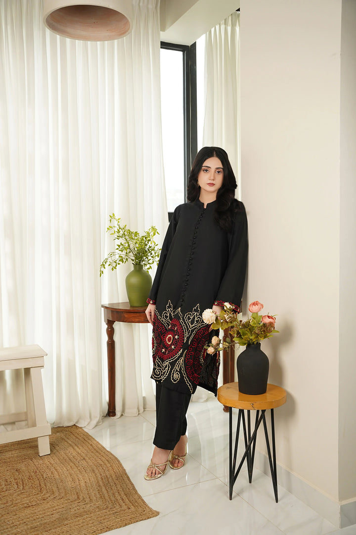 Dhaga Women Pret Embroidered 2 Piece Premium Cotton Moon Shadow SS25DSE103 - Summer Collection