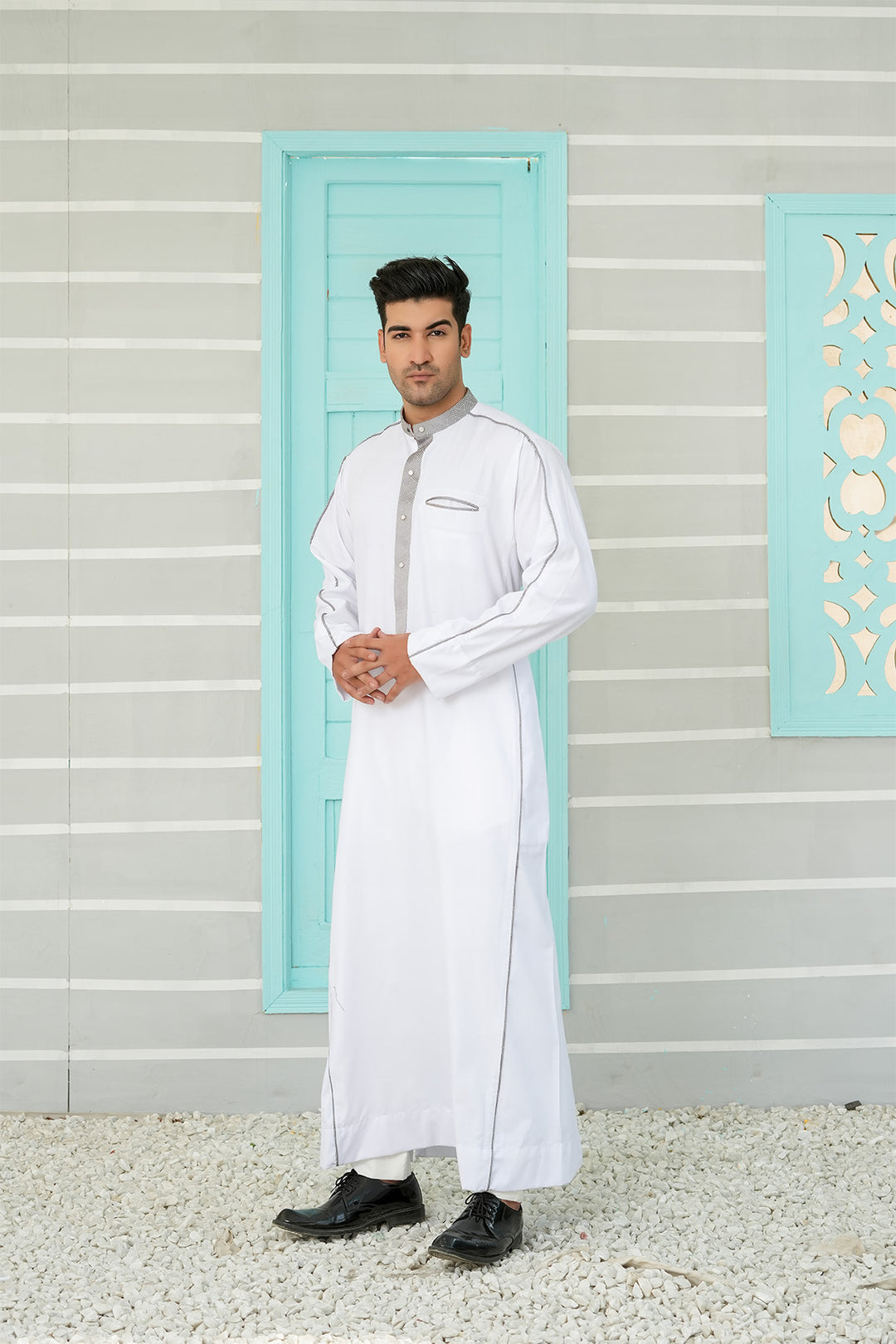 Royal Arabic Jubba by Edge Republic Mens RTW Solids Cotton Viscose 2 Piece Suit JB 016 Festive Collection