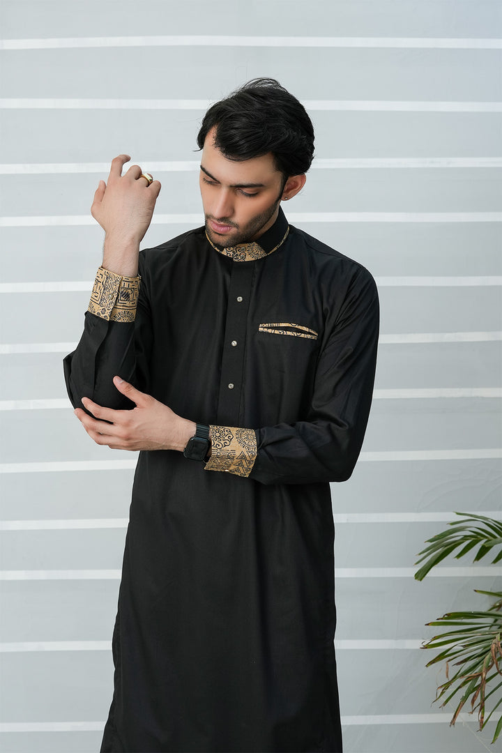 Royal Arabic Jubba by Edge Republic Mens RTW Solids Cotton Viscose 2 Piece Suit JB 009 Festive Collection