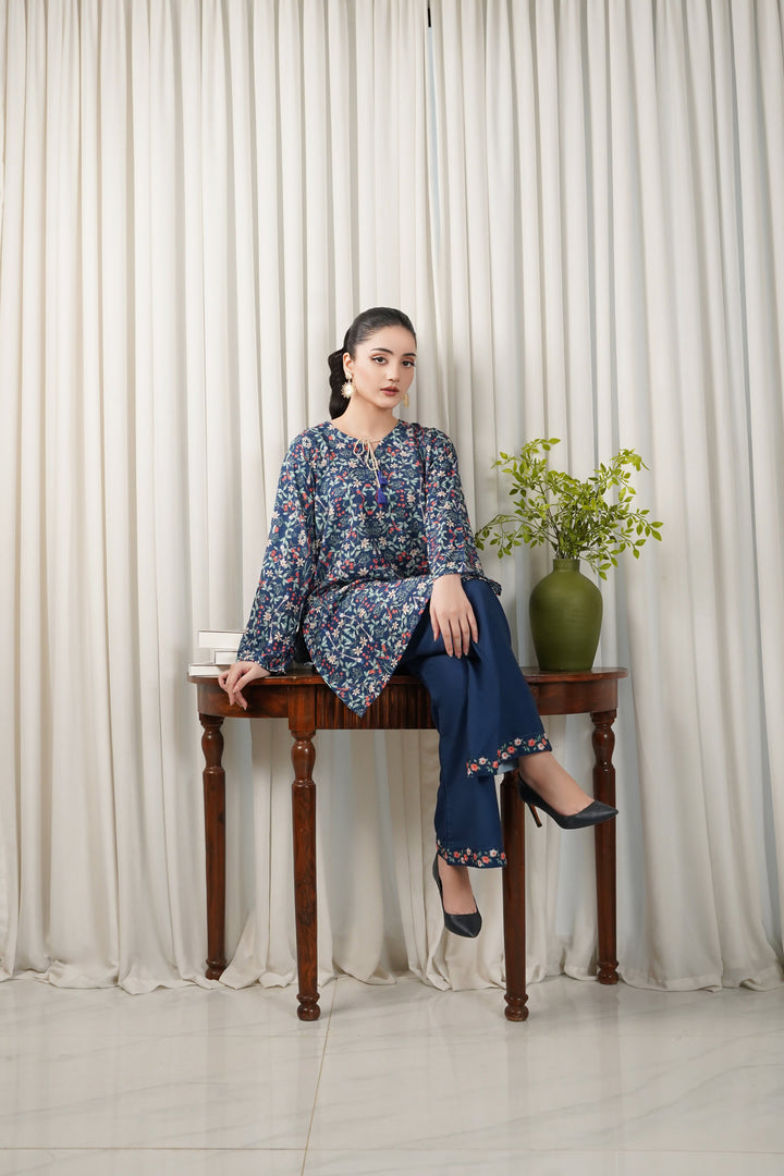 Dhaga Women Pret Printed 2 Piece Soft Crepe Azure SS25DKP104 - Summer Collection