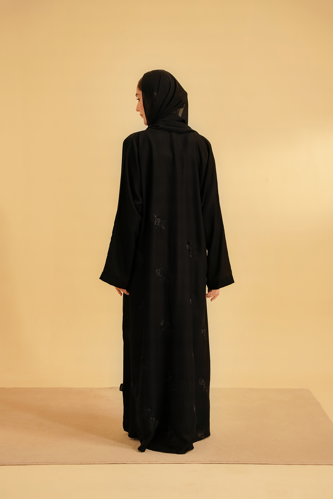 Divinely Crafted Women Basic Embroidered Black Abaya - Summer Collection