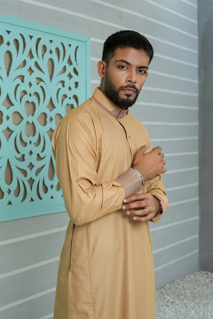 Royal Arabic Jubba by Edge Republic Mens RTW Solids Cotton Viscose 2 Piece Suit JB 005 Festive Collection