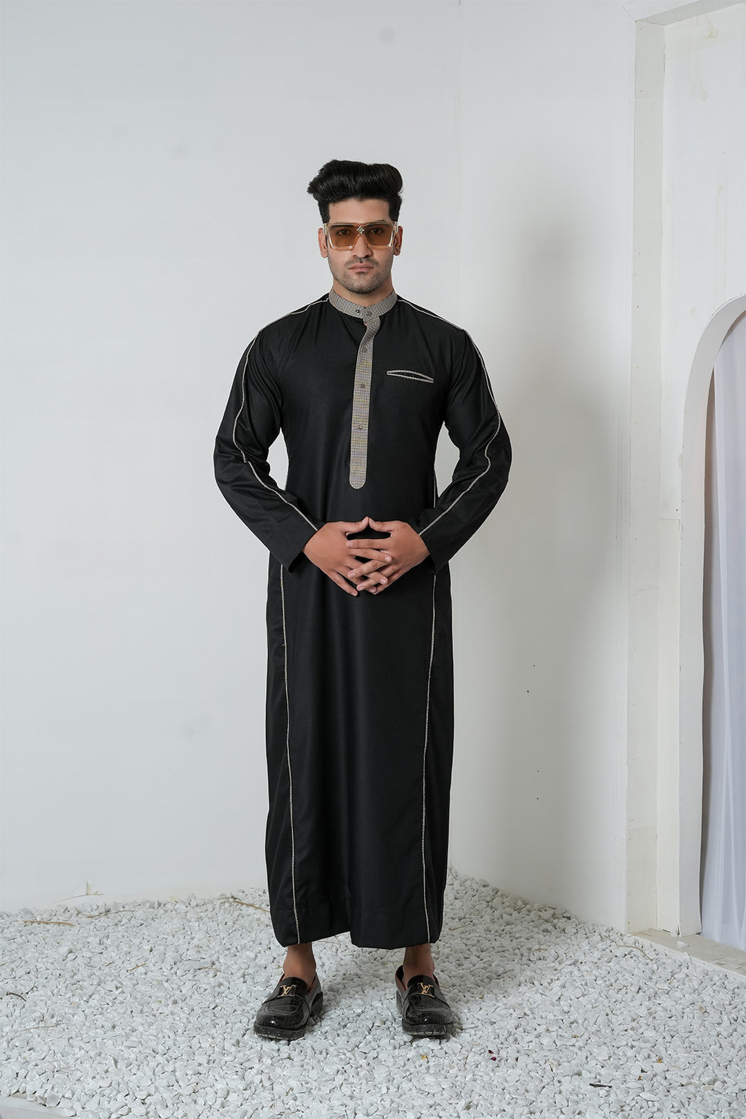 Royal Arabic Jubba by Edge Republic Mens RTW Solids Cotton Viscose 2 Piece Suit JB 004 Festive Collection