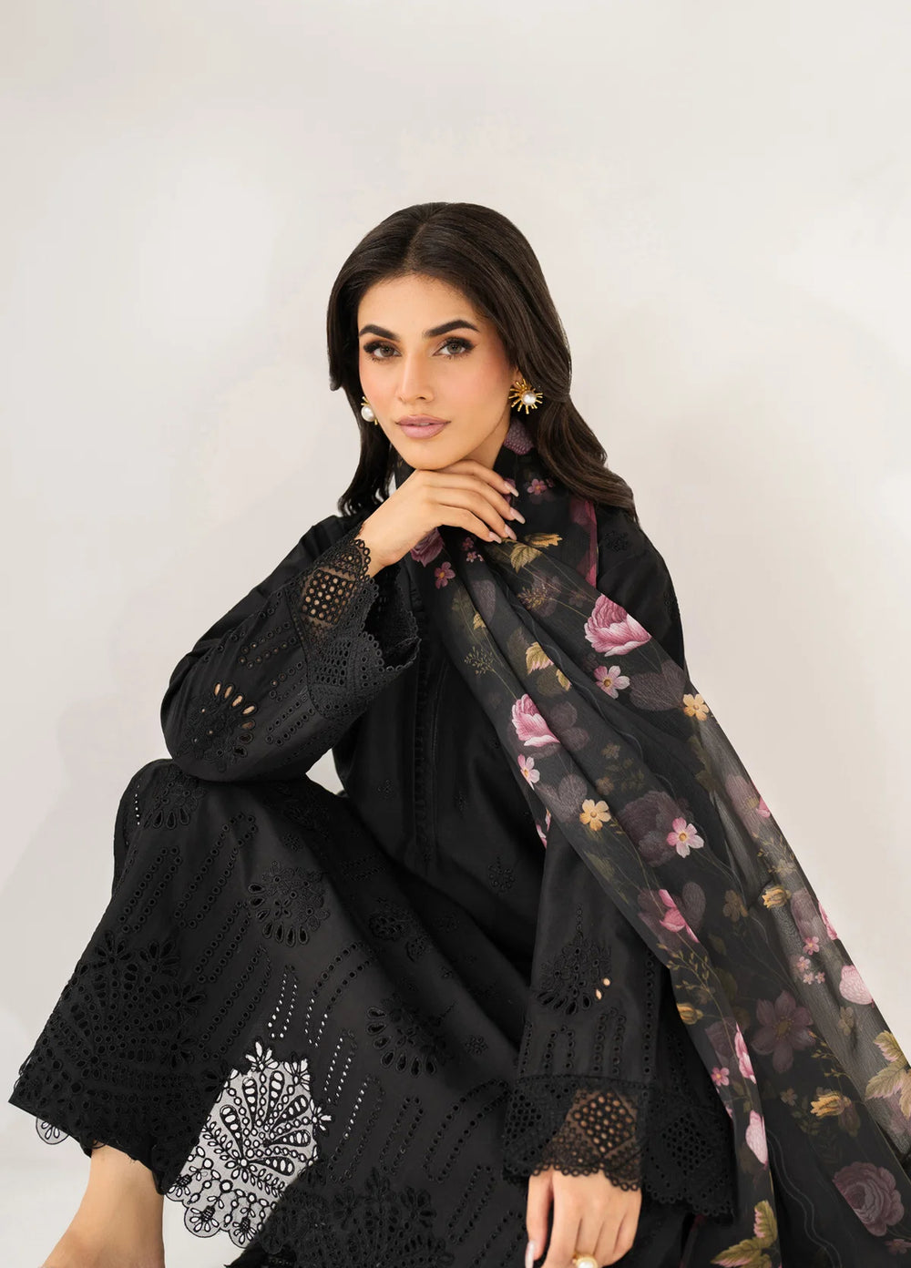 Layana by Xenia Formals Unstitched Embroidered Lawn 3 Piece Suit XE26ULL D-10 Saphie - Summer Collection