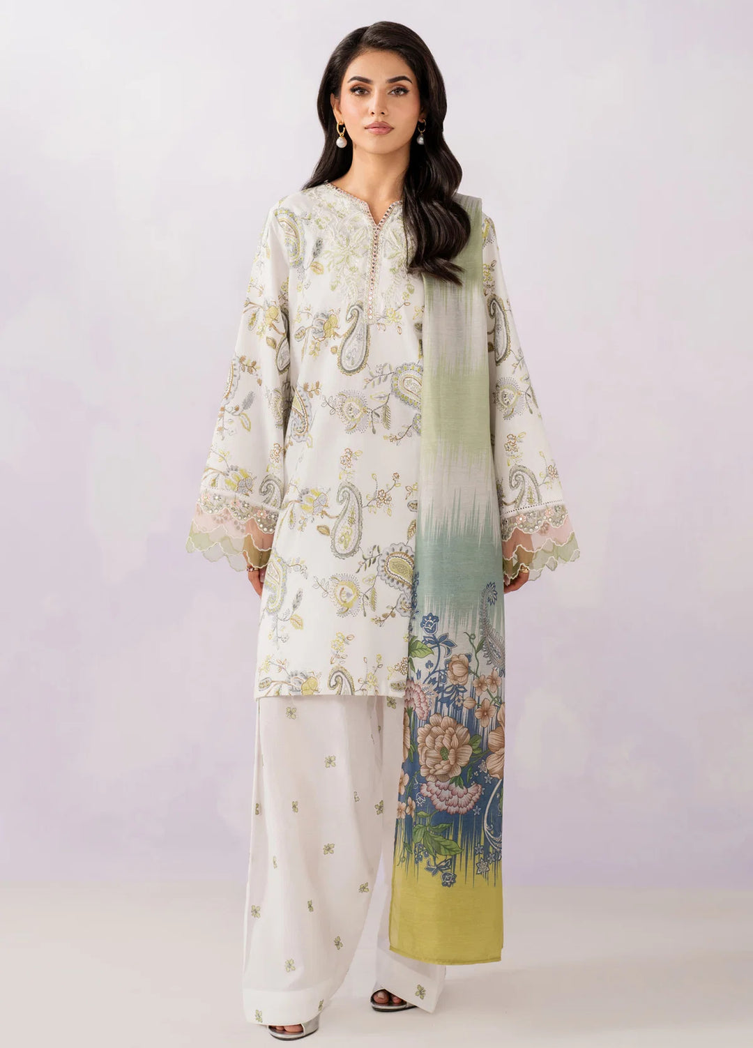 Le'essence by Xenia Formals Unstitched Embroidered Lawn 3 Piece Suit XE26UL D-12 Izzy - Summer Collection