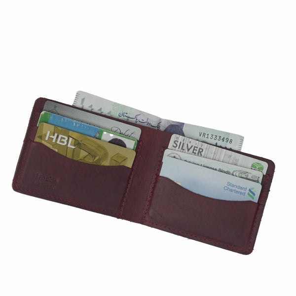Vintage by Jild Mens Genuine Vintage Leather Wallet-DARK RED S1 - Wallets Collection