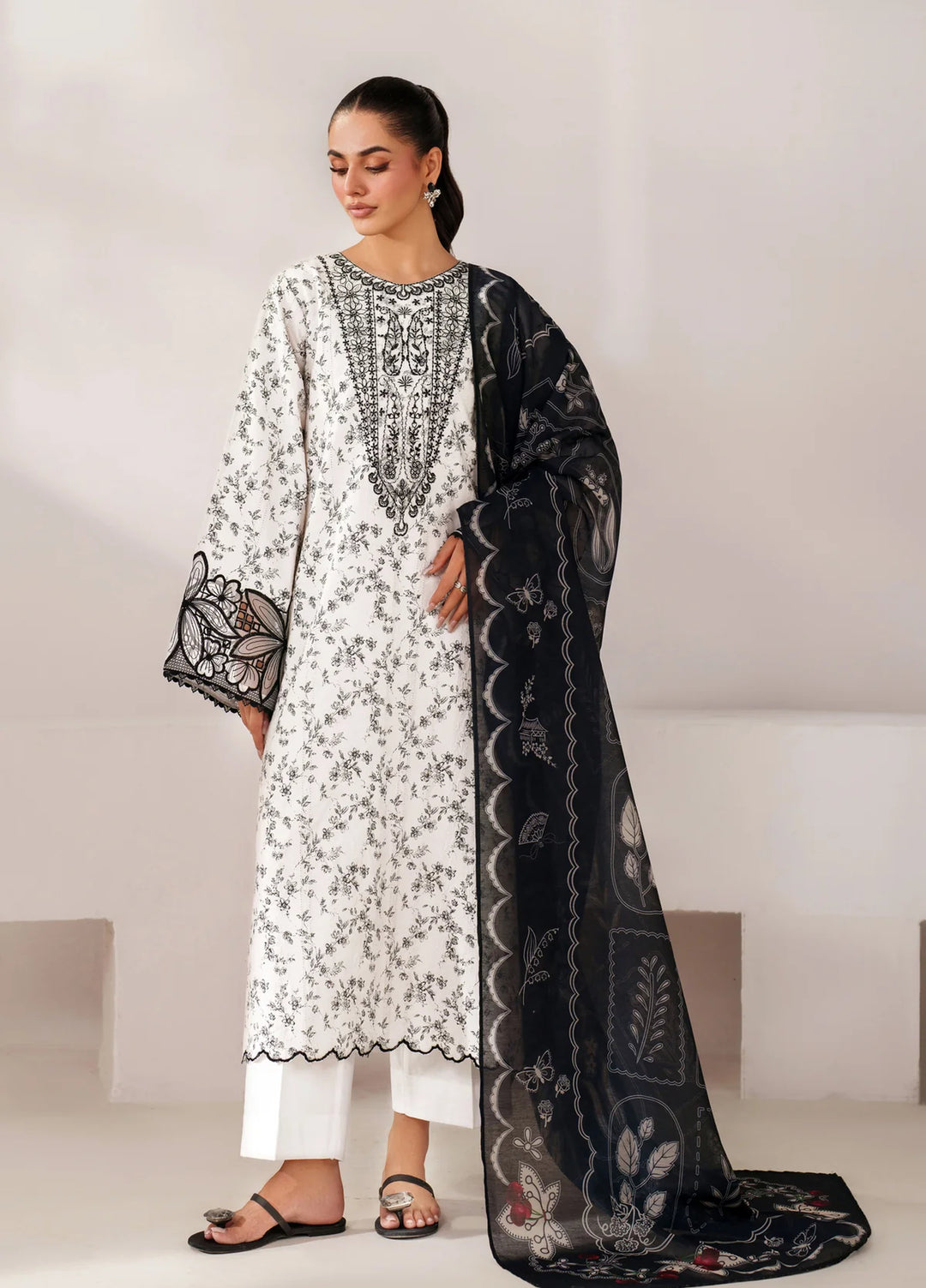Le'essence by Xenia Formals Unstitched Embroidered Lawn 3 Piece Suit XE26UL D-03 Tia - Summer Collection