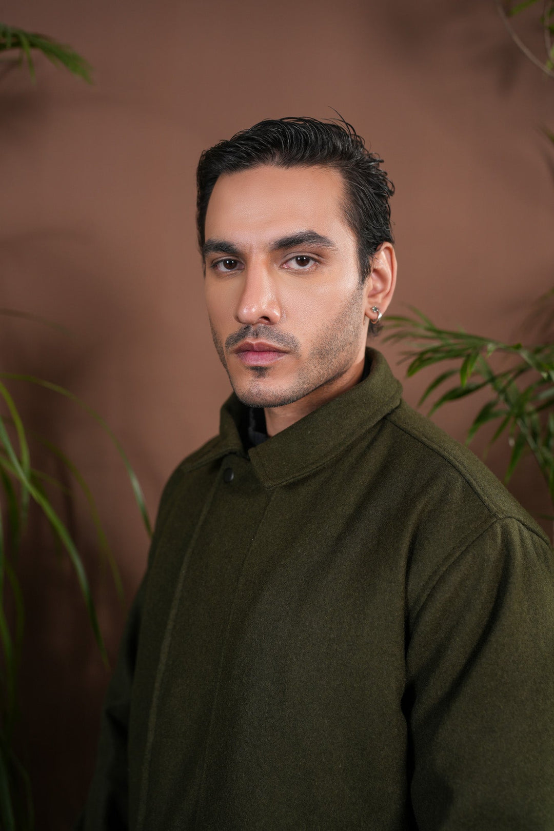 Muraqsh Ready To Wear Solids Cotton Men Green Tailored Wool Coat ABD-GTWC - Summer Collection