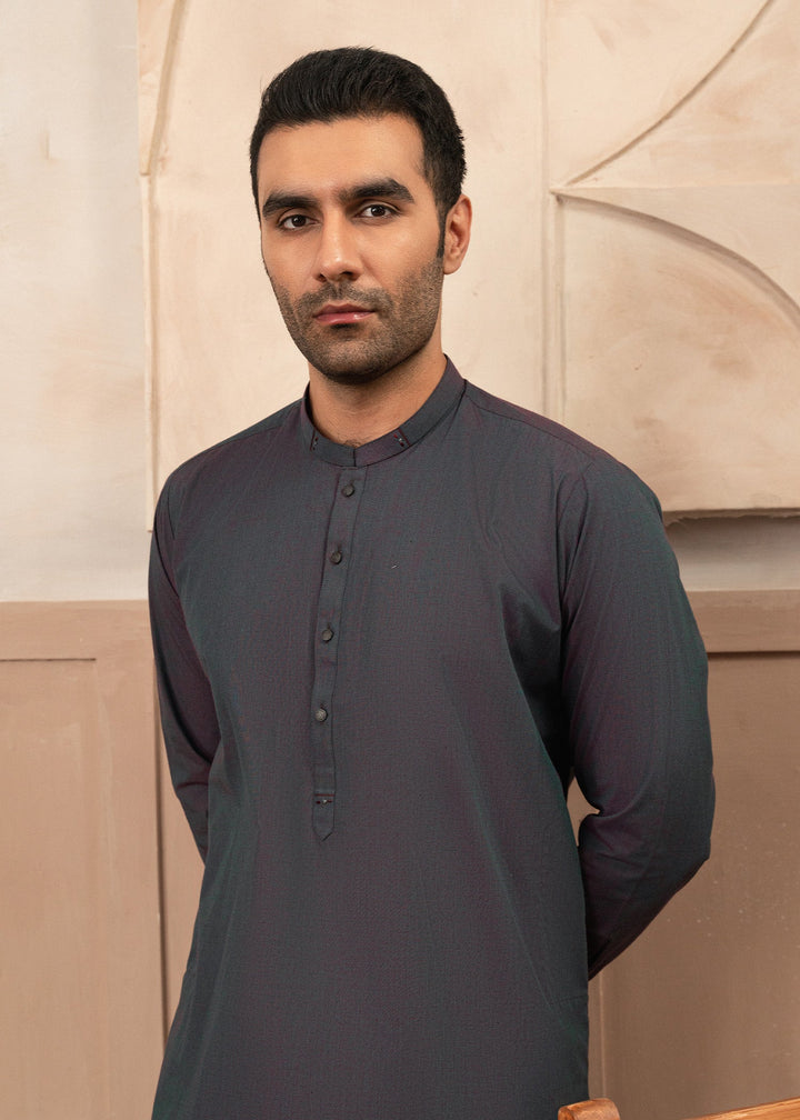 Riwayat by Buraq Mens RTW Solids Cotton 2 Piece Suit Dark Grey Casual Collection