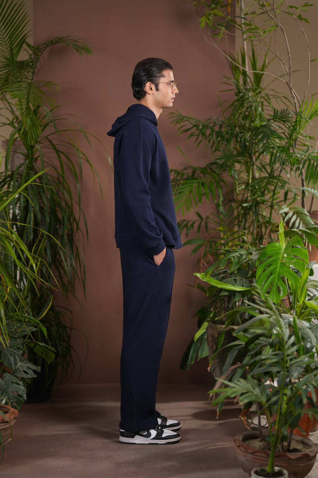 Muraqsh Ready To Wear Solids Waffle Men Navy Blue Coord Set ABD-NBWCS - Summer Collection