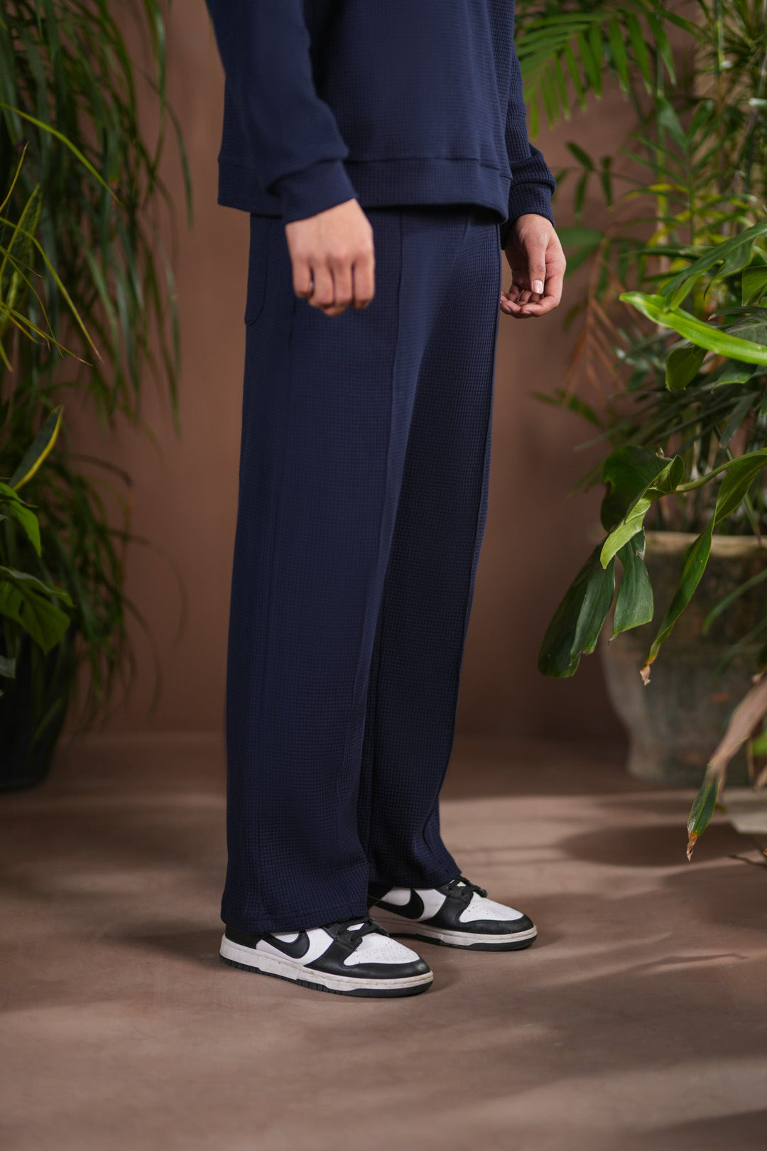 Muraqsh Ready To Wear Solids Waffle Men Navy Blue Coord Set ABD-NBWCS - Summer Collection