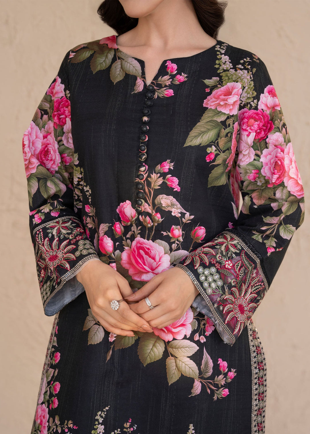 Meerak Women Khaddar Pret 3 Piece Embroidered Khaddar 203 - Winter Collection