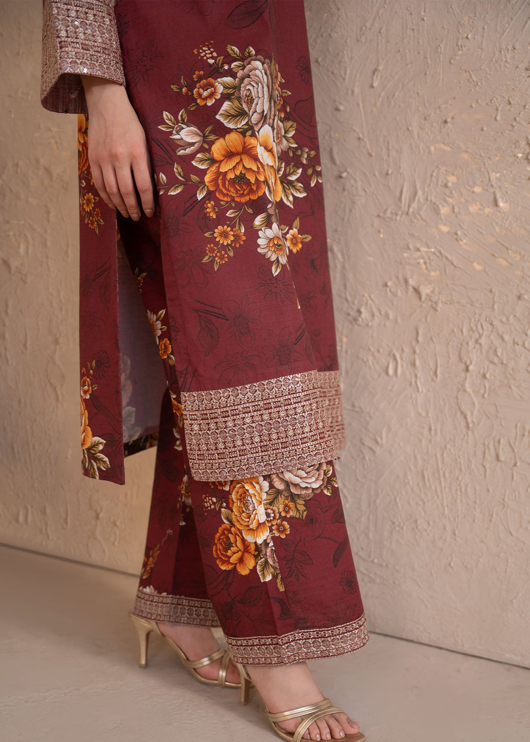 Meerak Women Khaddar Pret 3 Piece Embroidered Khaddar 202 - Winter Collection