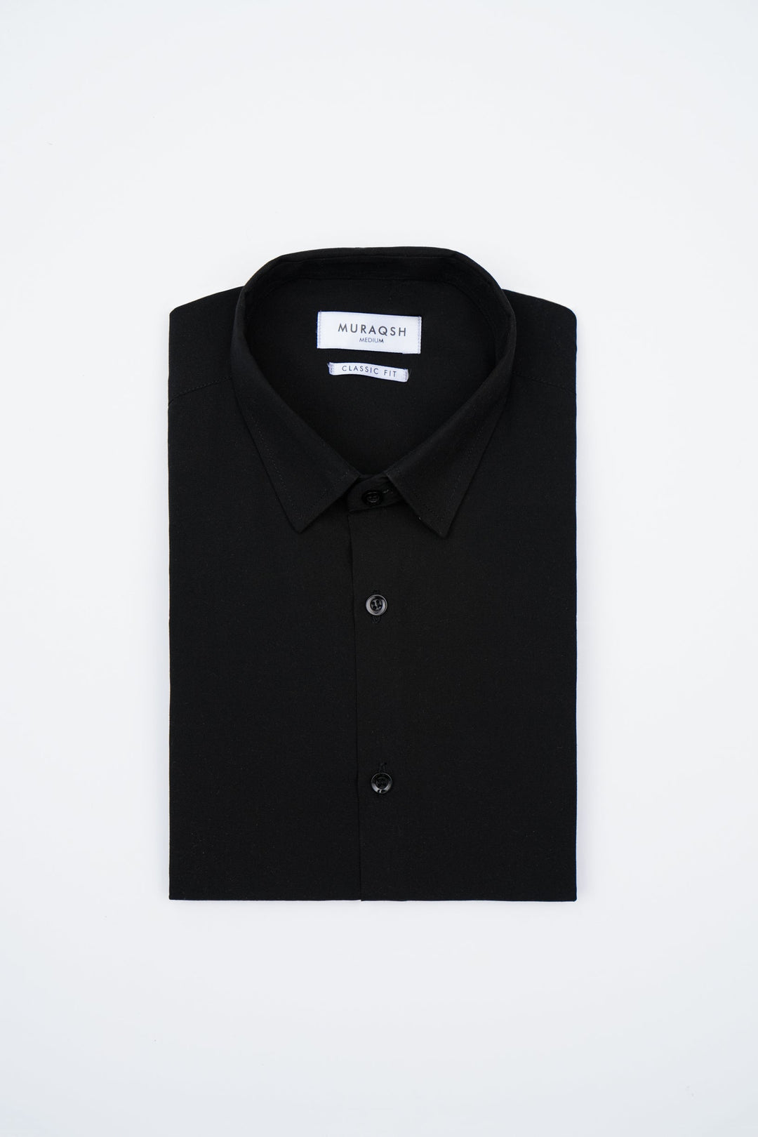 Muraqsh Ready To Wear Solids Cotton Men Black Plain Formal Shirt ABD-BPFS - Summer Collection