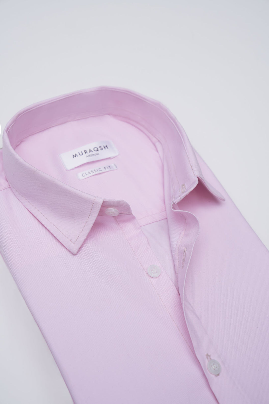Muraqsh Ready To Wear Solids Cotton Men Tea Pink Textured Formal Shirt ABD-TPTFS - Summer Collection
