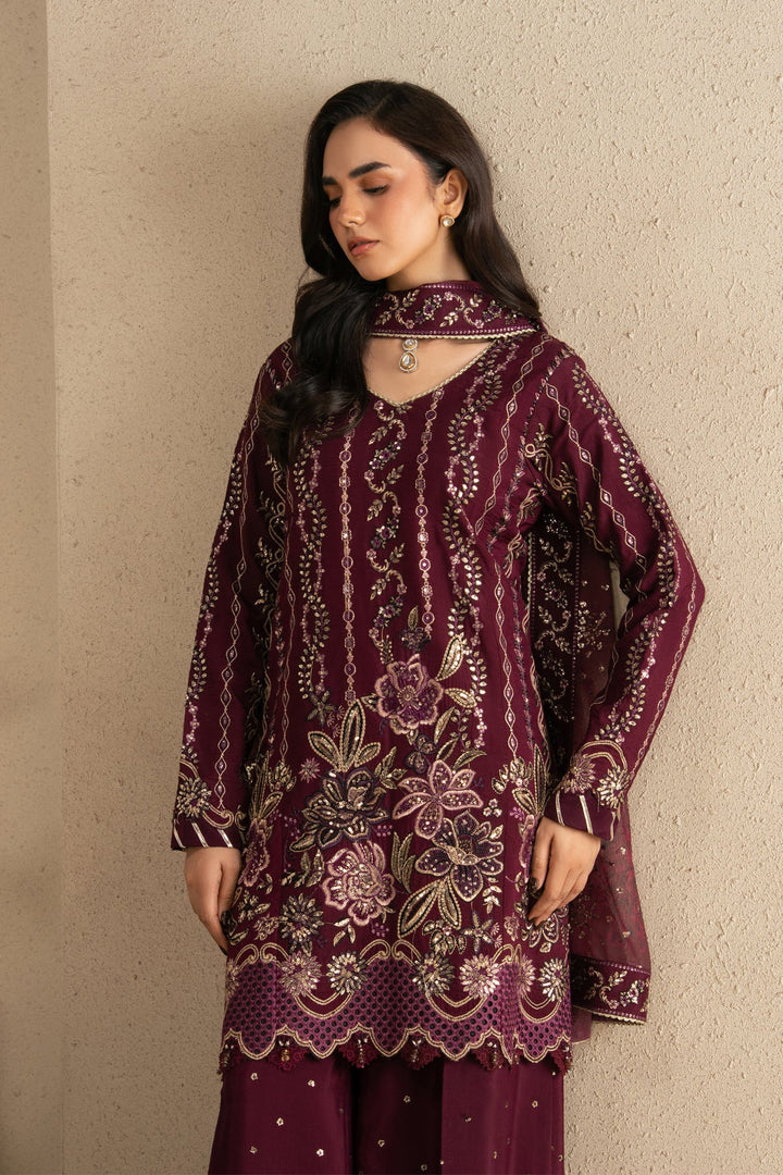 Xenia Formals Unstitched Embroidered Raw Silk 3 Piece Suit XF-1220 ARI - Festive Collection
