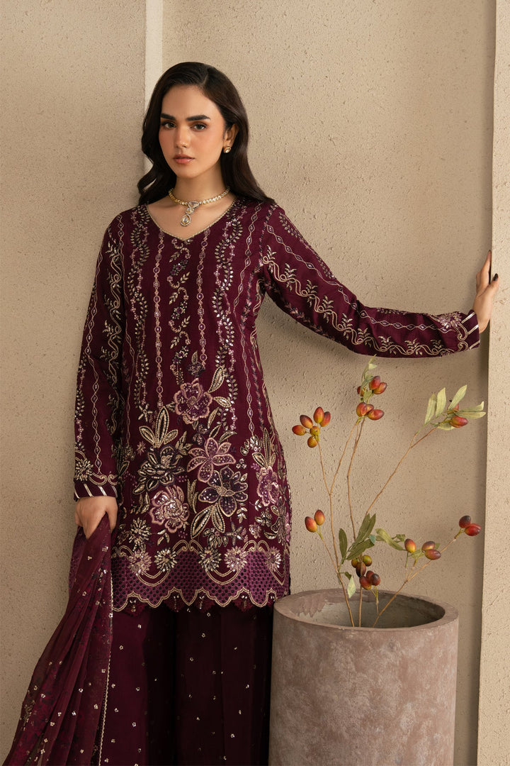 Xenia Formals Unstitched Embroidered Raw Silk 3 Piece Suit XF-1220 ARI - Festive Collection