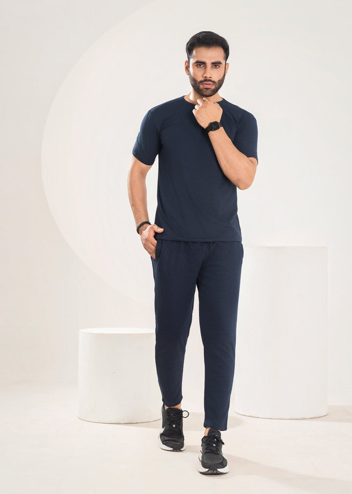 West Drop by Buraq Mens Shirt RTW Solids Cotton 1 Piece Suit Blue Casual Collection