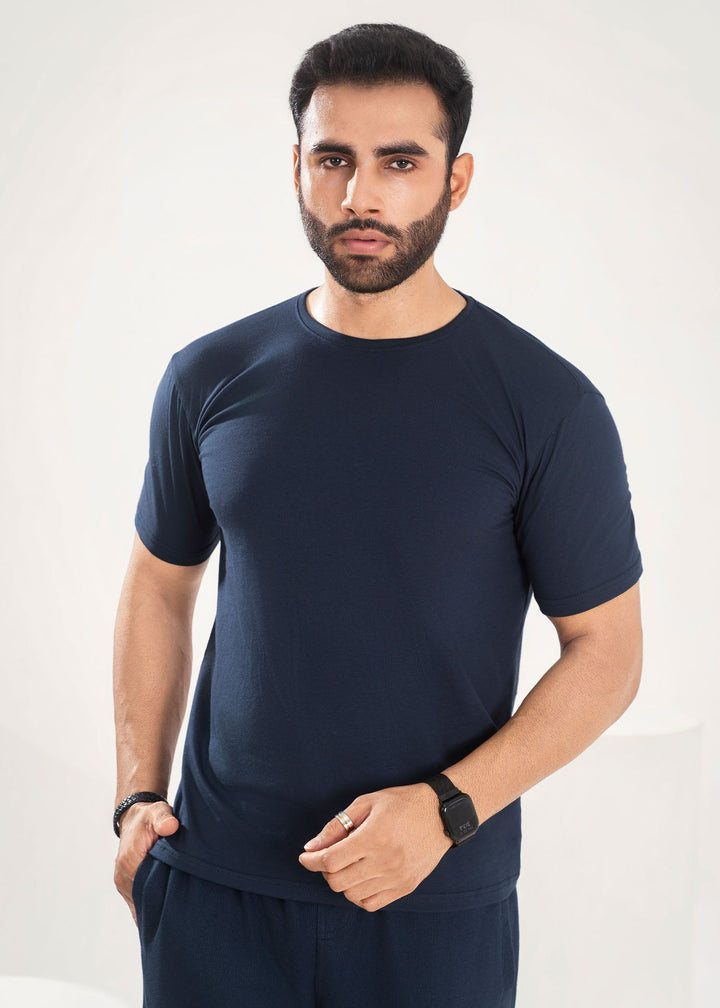 West Drop by Buraq Mens Shirt RTW Solids Cotton 1 Piece Suit Navy blue Casual Collection