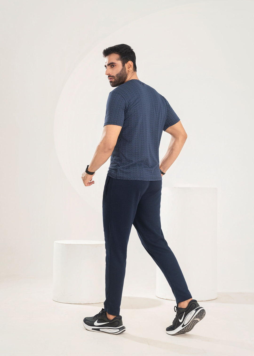 West Drop by Buraq Mens Shirt RTW Solids Cotton 1 Piece Suit Blue Print Casual Collection