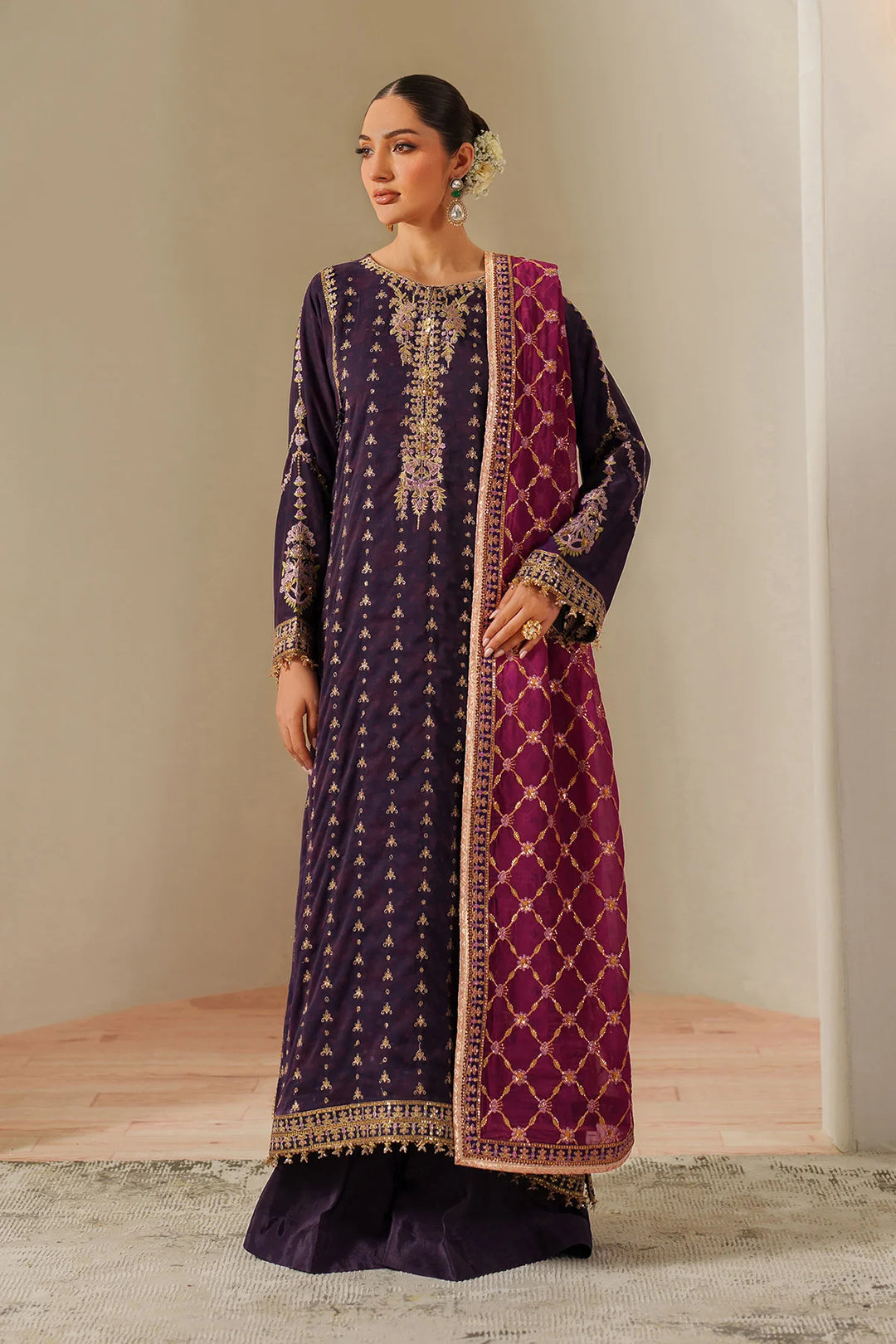 Alizeh Fashion Unstitched Embroidered Chiffon 3 Piece Suit AF26UCF AF-CH-2196-Reya - Festive Collection
