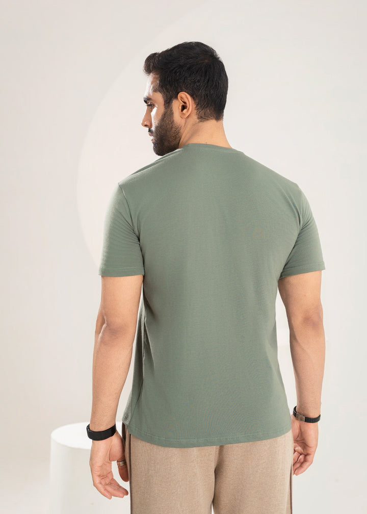 West Drop by Buraq Mens Shirt RTW Solids Cotton 1 Piece Suit Sage Green Casual Collection