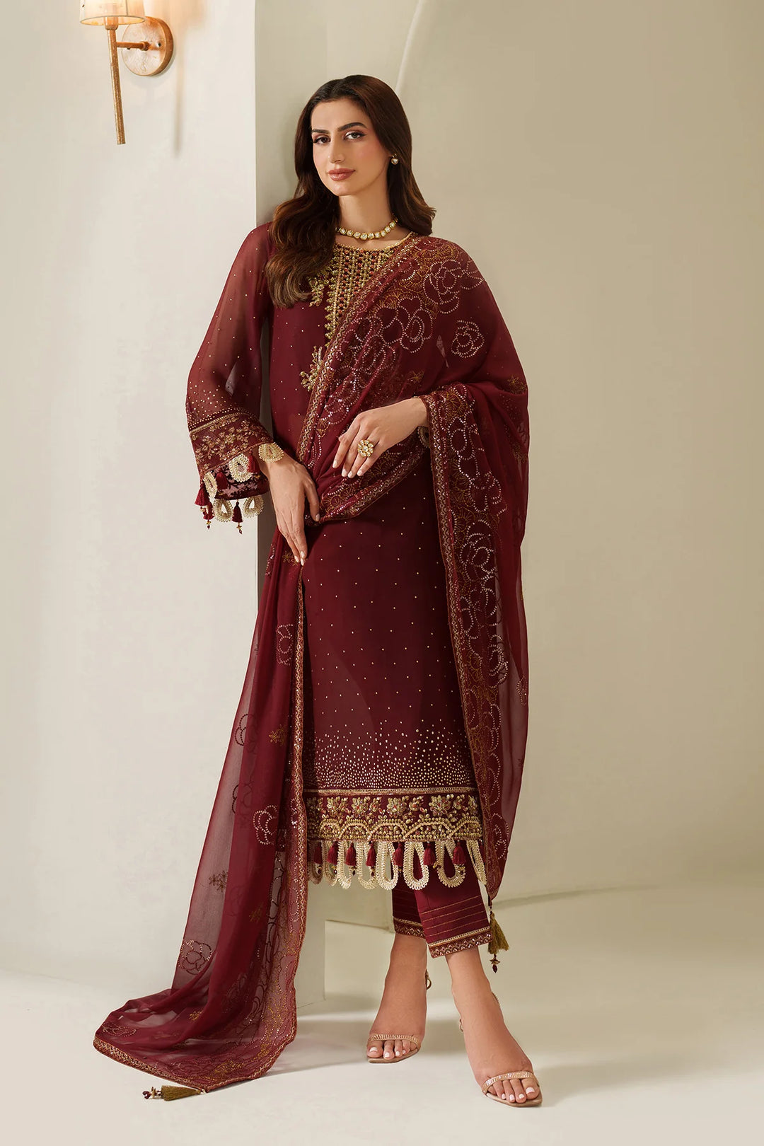 Alizeh Fashion Unstitched Embroidered Chiffon 3 Piece Suit AF26UCF AF-HM-4047-Kavya - Festive Collection