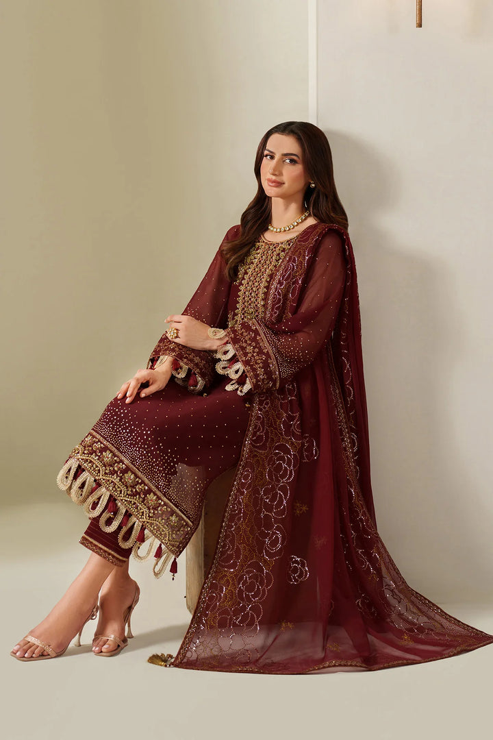 Alizeh Fashion Unstitched Embroidered Chiffon 3 Piece Suit AF26UCF AF-HM-4047-Kavya - Festive Collection